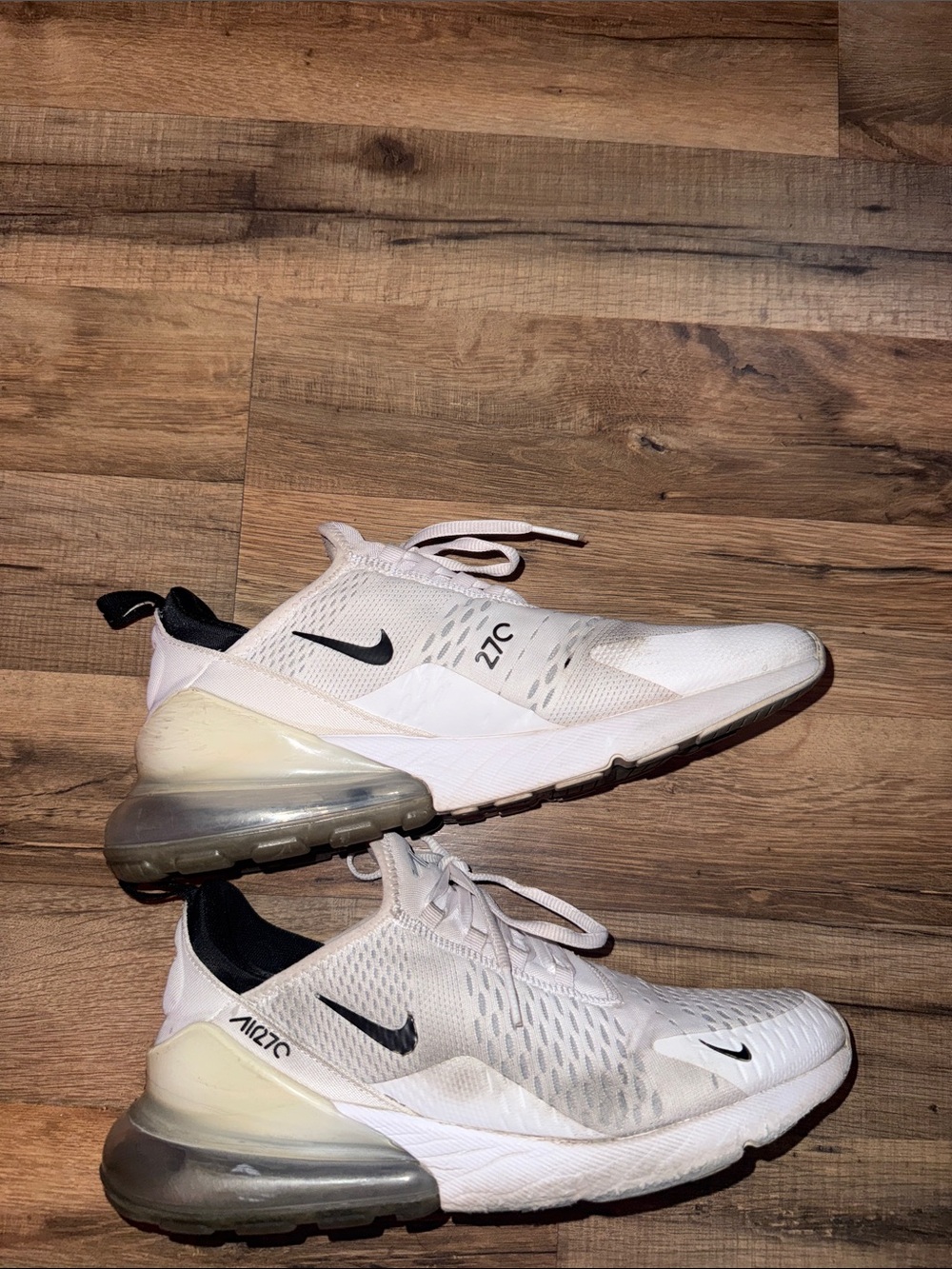 Nike Air Max 270 White and Black Running Shoes